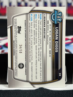 2022 Bowman University Logan Diggs Gold Refractor /50