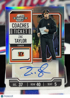 2023 Panini Contenders Optic Zac Taylor Silver Prizm #08/50 Autographed