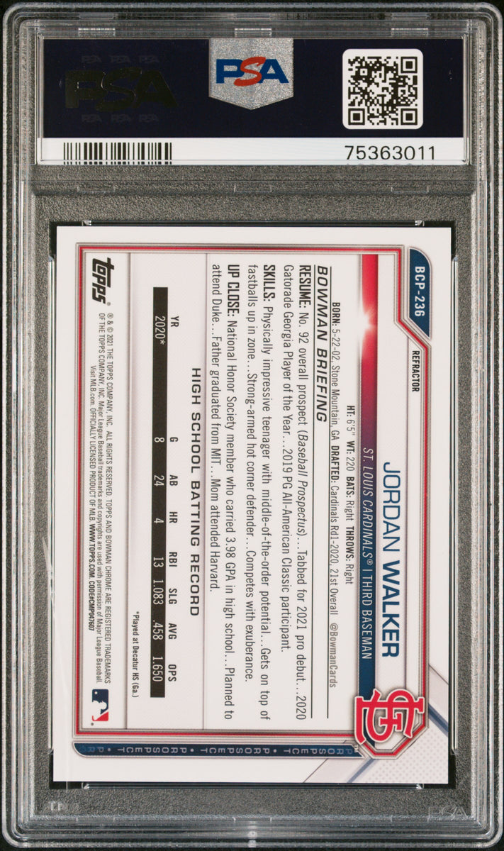 その他 JORDAN WALKER 2021 BOWMAN AUTO PSA9 RC その他 JORDAN WALKER 2021 BOWMAN AUTO PSA9 RC PSA 9 JORDAN