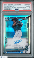 2021 Bowman Chrome Prospect Autographs George Feliz Refractor /499 PSA 9