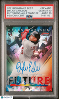 2021 Bowman's Best Future Vibrance Dylan Carlson Atomic Refractor /25 PSA 10