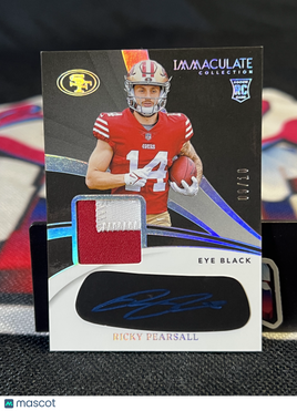 2023 Panini Immaculate Collection Eye Black Ricky Pearsall 09/10 Auto Patch RC