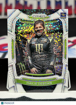 2021 Panini Prizm Racing Hailie Deegan Rookie White Sparkle Prizm