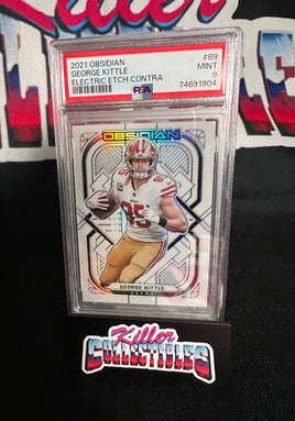 2021 Panini Obsidian George Kittle Electric Etch Contra PSA 9