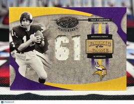 2005 Leaf Certified Materials Fran Tarkenton Fabric of the Game /61 Game Worn