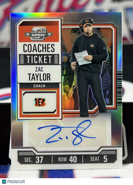 2023 Panini Contenders Optic Zac Taylor Silver Prizm #08/50 Autographed