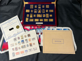 USPS United We Stand Pure Silver Layered With 24k Gold Stamp Set