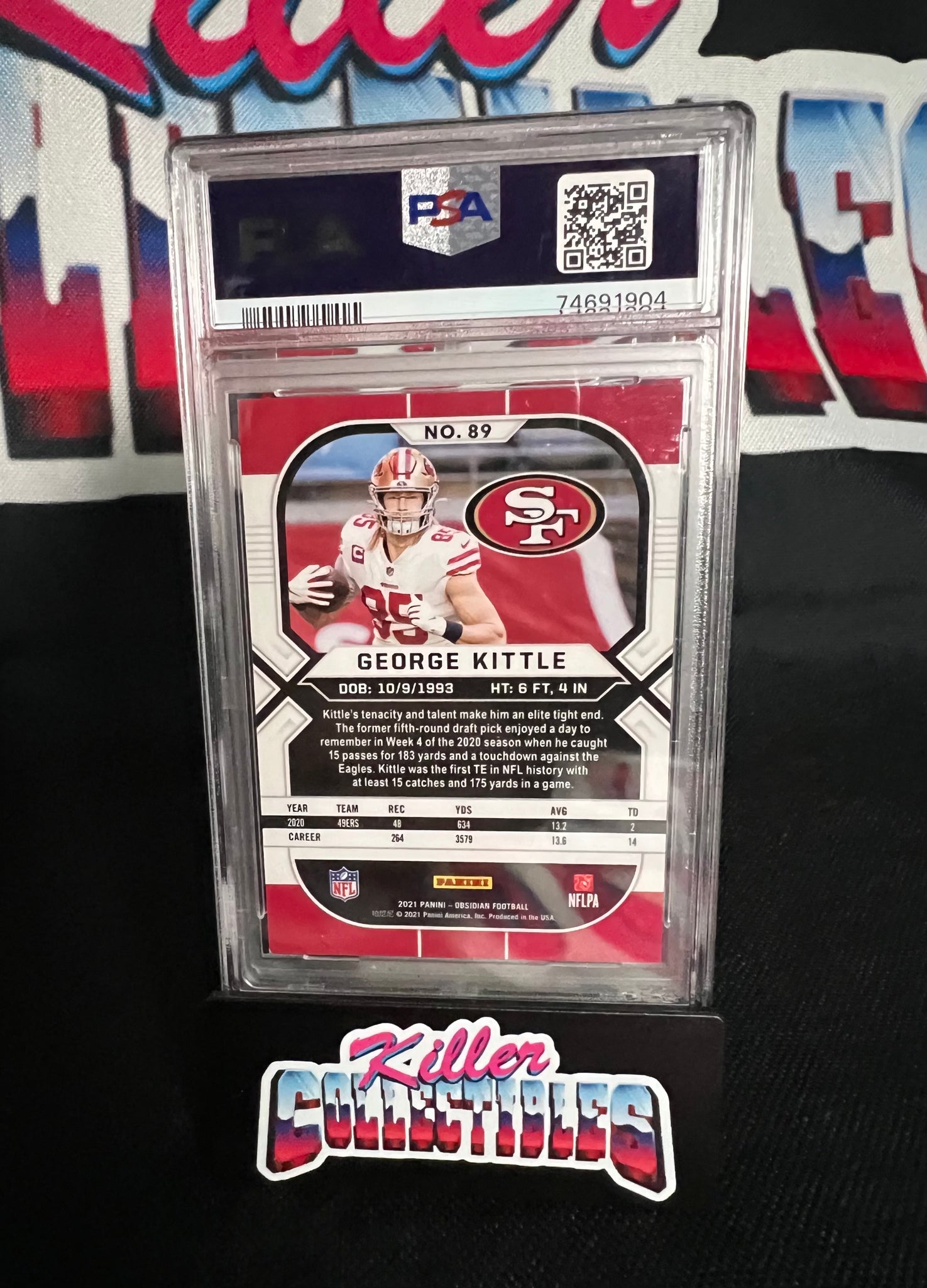 2022 Panini Obsidian GEORGE KITTLE Equinox Gear Patch 18/25 SF 49ers