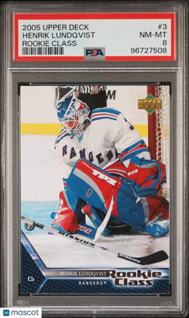 2005 Upper Deck Rookie Class Henrik Lundqvist Rookie Class PSA 8