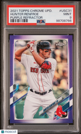 2021 Topps Chrome Update Hunter Renfroe Purple Refractor PSA 9