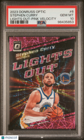 2023 Panini Donruss Optic Lights Out Stephen Curry Pink Velocity /79 PSA 10