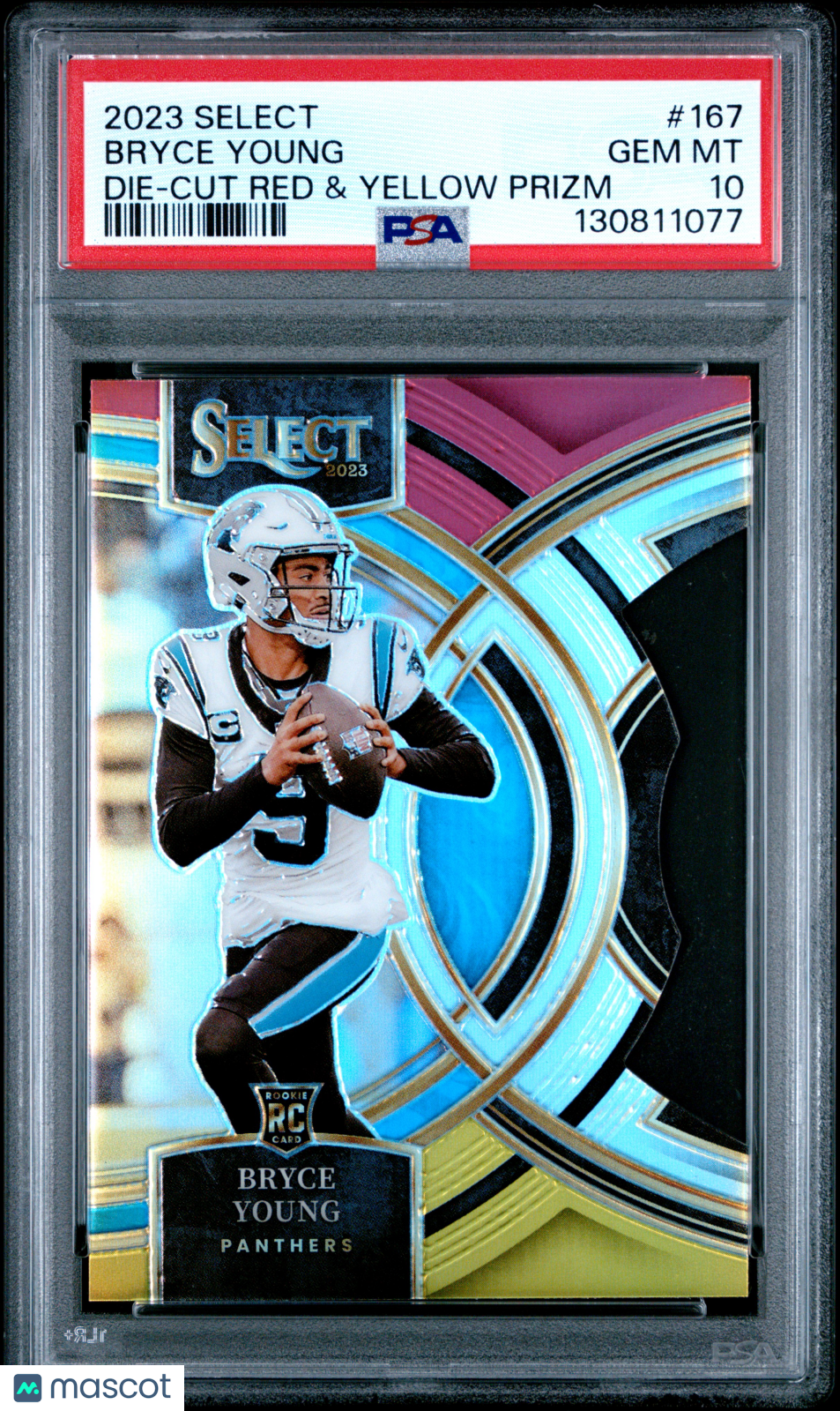 2023 Panini Select Bryce Young Die Cut Red & Yellow Prizm Rookie