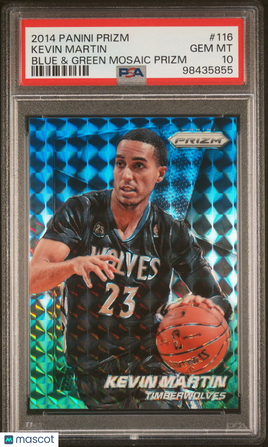 2014 Panini Prizm Kevin Martin Blue & Green Mosaic PSA 10