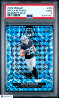 2024 Panini Mosaic Brock Bowers Reactive Blue PSA 9