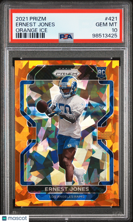 2021 Panini Prizm Ernest Jones Orange Ice Rookie PSA 10