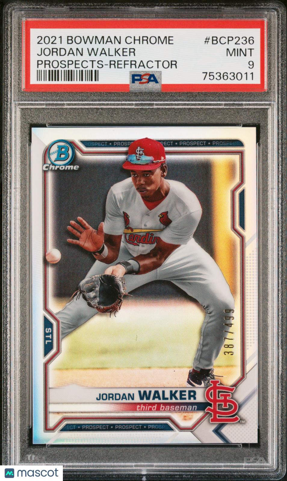その他 JORDAN WALKER 2021 BOWMAN AUTO PSA9 RC PSA 9 JORDAN WALKER AUTO 2021 Bowman Chrome Mega Box ORANGE