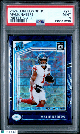 2024 Panini Donruss Optic Malik Nabers Purple Scope Rookie PSA 9