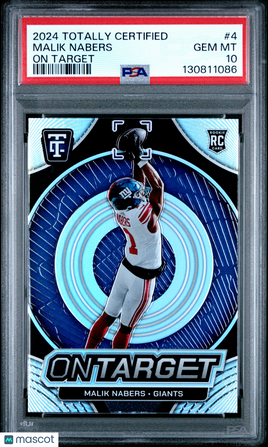2024 Panini Totally Certified On Target Malik Nabers Rookie PSA 10