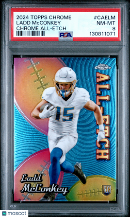 2024 Topps Chrome Chrome All-Etch Ladd Mcconkey Rookie PSA 8