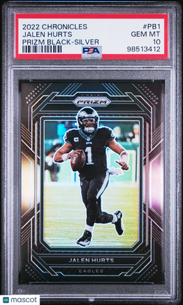 2022 Panini Chronicles Prizm Black Jalen Hurts Silver PSA 10