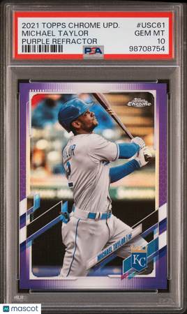 2021 Topps Chrome Update Michael Taylor Purple Refractor PSA 10