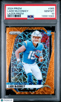 2024 Panini Prizm Ladd Mcconkey Orange Lazer PSA 10