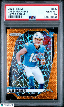 2024 Panini Prizm Ladd Mcconkey Orange Lazer PSA 10