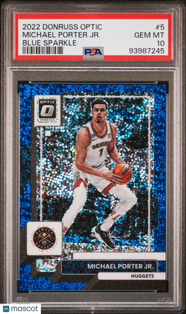 2022 Panini Donruss Optic Michael Porter JR. Blue Sparkle /180 PSA 10