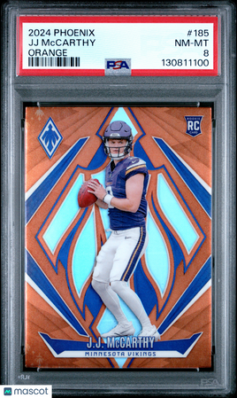 2024 Panini Phoenix JJ Mccarthy Orange Rookie PSA 8