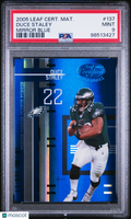 2005 Leaf Certified Materials Duce Staley Mirror Blue /50 PSA 9