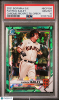 2021 Bowman Sapphire Edition Chrome Prospects Patrick Bailey Green /125 PSA 10