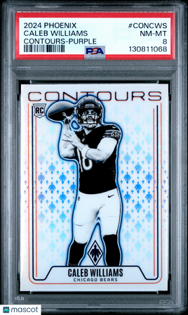 2024 Panini Phoenix Contours Caleb Williams Purple PSA 8