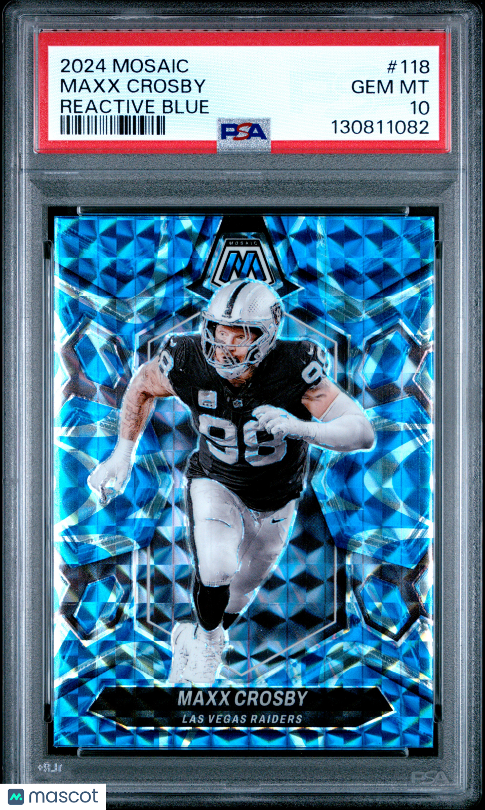 2024 Panini Mosaic Maxx Crosby Reactive Blue PSA 10| Killer