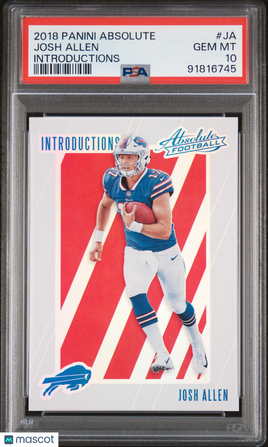 2018 Panini Absolute Introductions Josh Allen Introductions Rookie PSA 10