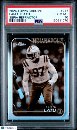 2024 Topps Chrome Laiatu Latu Sepia Refractor Rookie PSA 10