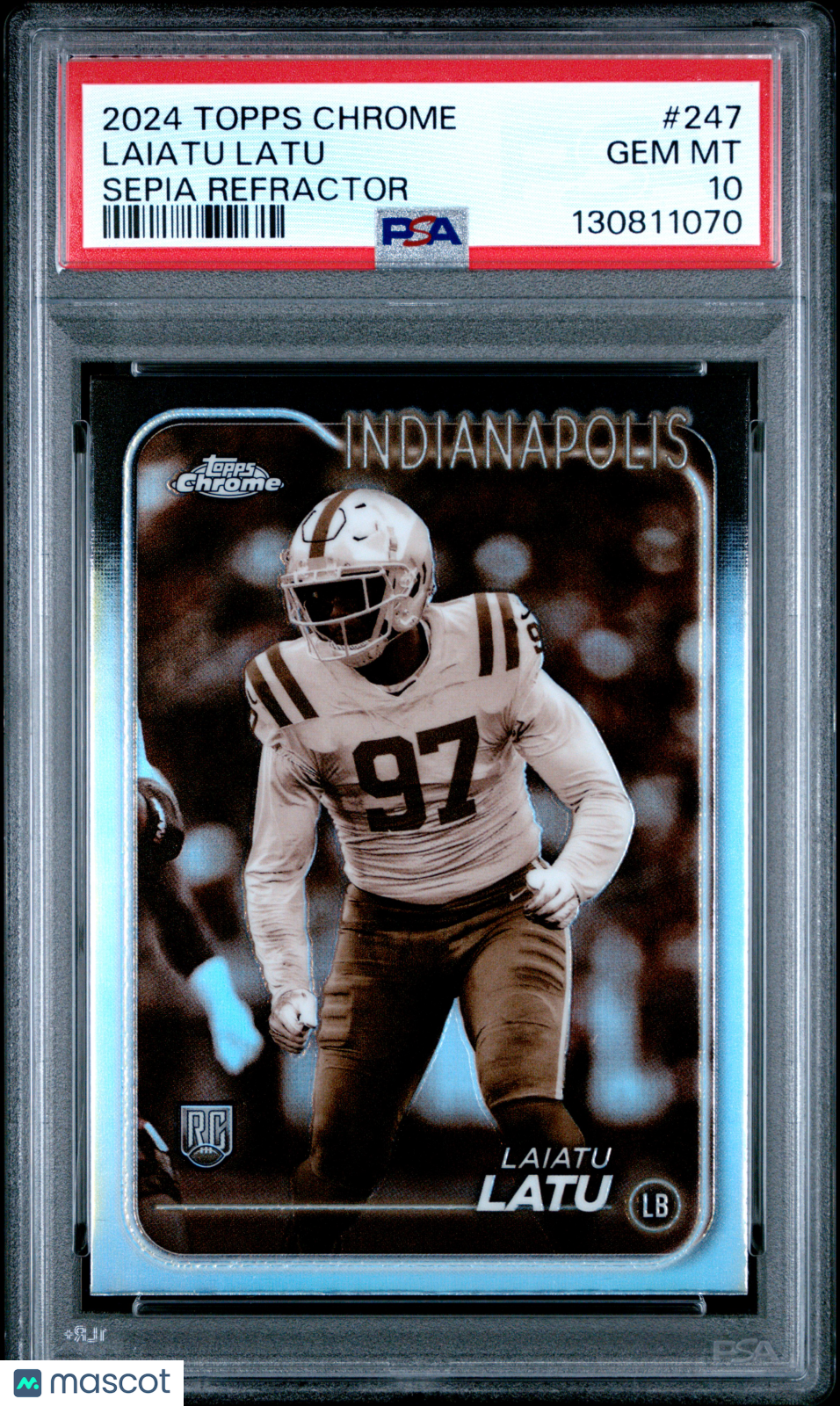 2024 Topps Chrome Laiatu Latu Sepia Refractor Rookie PSA 10