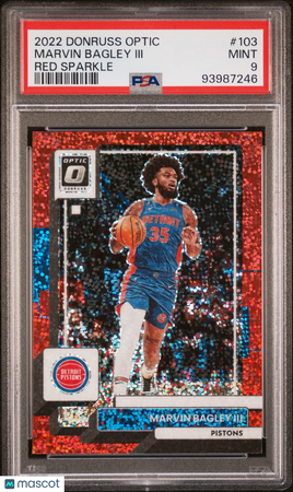 2022 Panini Donruss Optic Marvin Bagley III Red Sparkle PSA 9