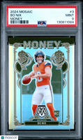 2024 Panini Mosaic Money Bo Nix Silver Prizm Case Hit PSA 9