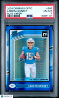 2024 Panini Donruss Optic Ladd Mcconkey Blue Hyper Rookie PSA 8