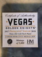 2017-18 Inaugural Season 24kt Gold Flash Plated Commemorative Medallion