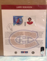 Larry Robinson Montreal Canadians Lithograph + 2 Canadian Postage Stamps