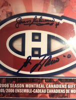 2005-06 Montreal Canadien gift set. Autographed by Jean Beliveau & Guy Lafleur