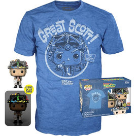 Funko Pop and T-Shirt Back to the Future Doc with Helmet Glow in the Dark
